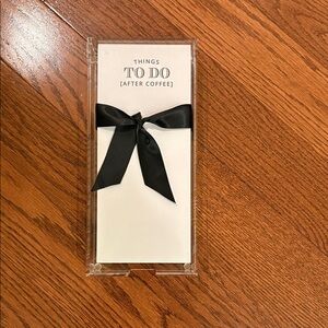 Things To Do Notepad with Black Ribbon, Acrylic  Tray